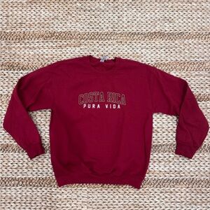 Costa Rica Pura Vida Maroon Sweater
